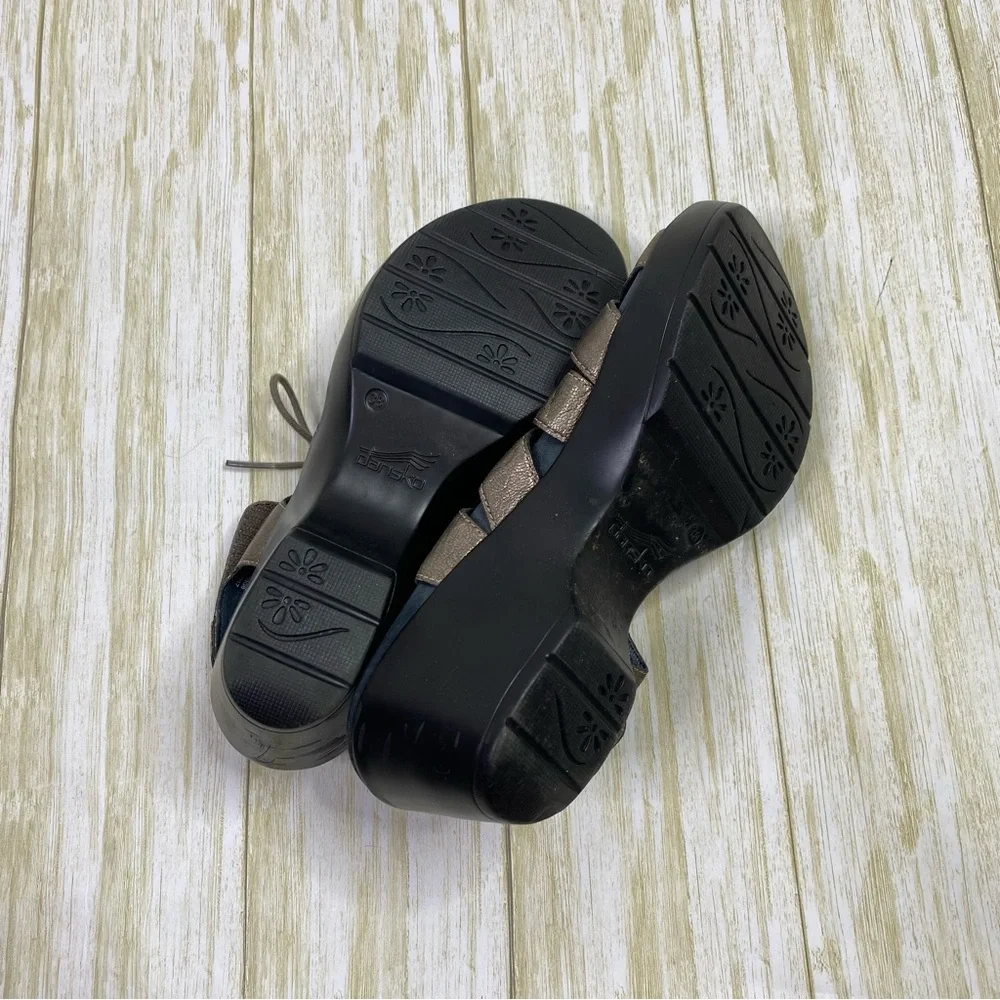 Dansko Bronze Leather Janet Slingback Sandal Clogs